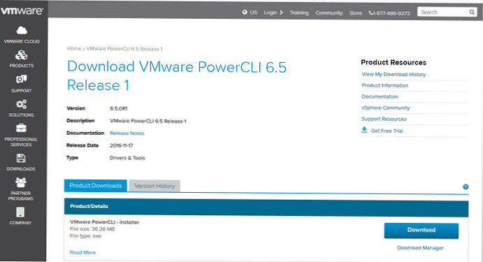 Nainstalujte a použijte VMWare PowerCLI ke správě ESXi a vSphere