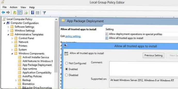 Namestitev sodobnih aplikacij za Windows 8 mimo Windows Store