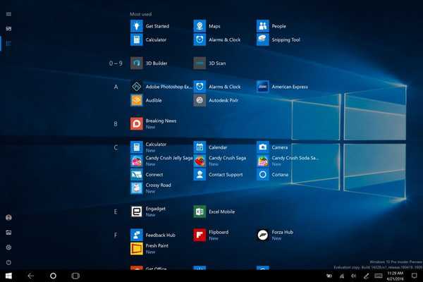 Hitri izpusti Windows 10 Insider Preview Build 14385 za osebne računalnike in pametne telefone