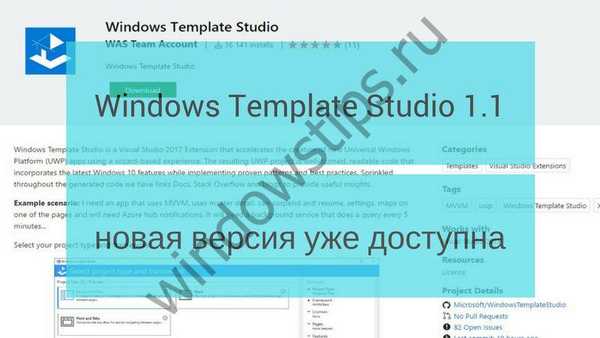 Objavljena nova različica programa Windows Template Studio 1.1