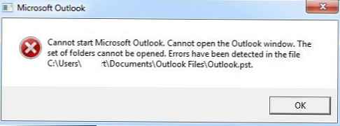 Popravite poškodovano datoteko .pst s programom Outlook 2010