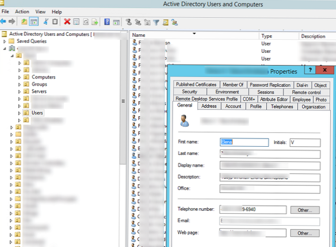 Вбудований редактор атрибутів об'єктів Active Directory в ADUC