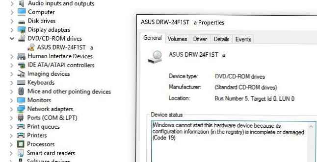 Windows 10 nevidí jednotku CD / DVD-ROM