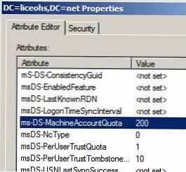 Windows Server 2008 Kako promijeniti broj računala koja korisnik može dodati u domenu