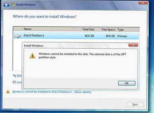 Pokrenite Windows 7/10 s GPT diska na BIOS sustavu (bez UEFI)