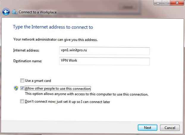 Zahájení připojení VPN před přihlášením do Windows