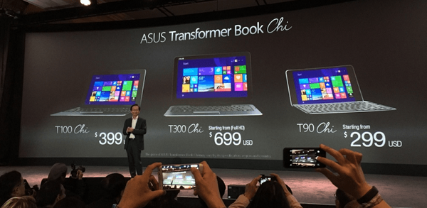 Az Asus rendkívül vékony hibrid tabletta sorozatot indít a Windows 8.1 Transformer Chi készülékkel