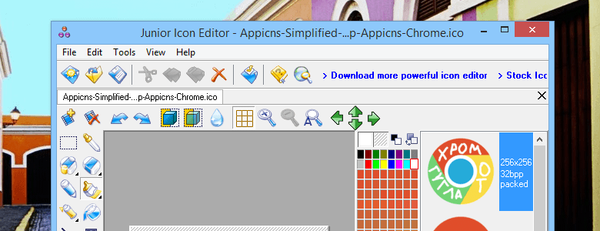 Junior Icon Editor - alat sederhana untuk membuat dan mengedit ikon di Windows
