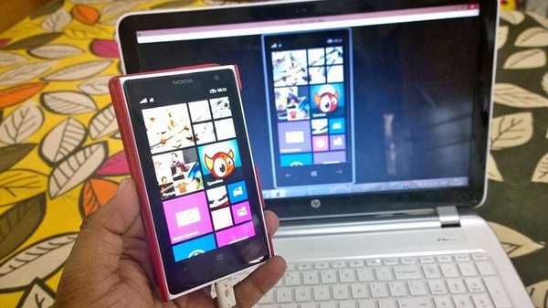 Kako projicirati ekran Windows Phone 8.1 na PC
