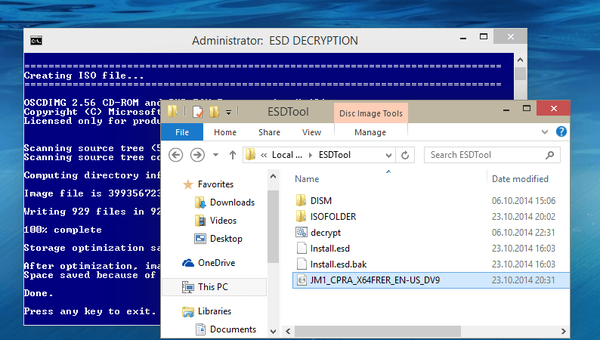 Ako vytvoriť súbor ISO pre nové zostavenie technickej ukážky systému Windows 10 (alebo ako previesť ESD na ISO)