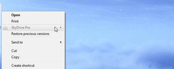 Как да премахнете опцията SkyDrive Pro от контекстното меню на Windows