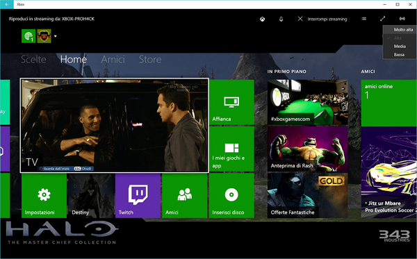 Kako povečati kakovost toka iz Xbox One v operacijskem sistemu Windows 10