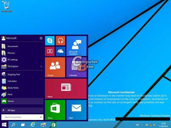 Izbornik Start u sustavu Windows 9 na djelu (video)