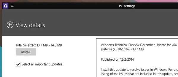 Microsoft je izdal decembrsko posodobitev za sistem Windows 10 TP build 9879