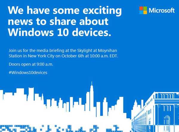 Oficiálne budú nové zariadenia od spoločnosti Microsoft predstavené 6. októbra