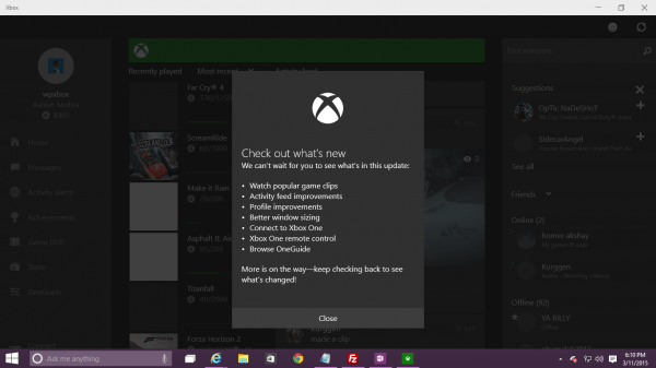 Aplikasi Xbox untuk Windows 10 menerima pembaruan signifikan