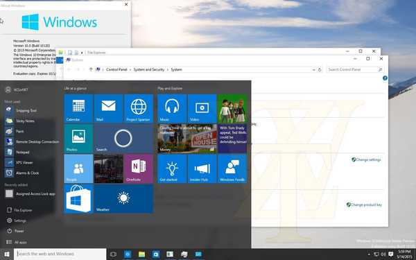 Posnetki zaslona sistema Windows 10 zgradijo 10120