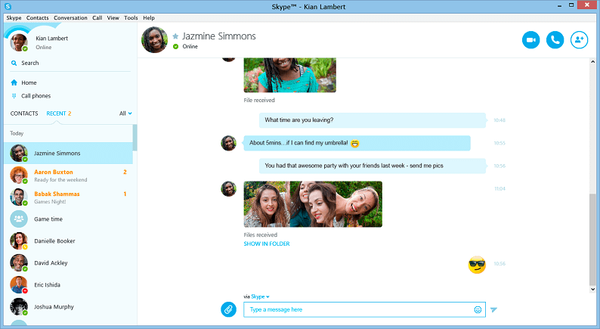 Skype 7.0 dla trybu kompaktowego i optymalizacja dla ekranów dotykowych