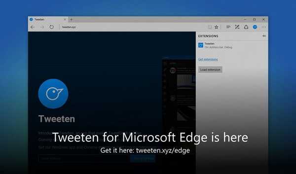 Tweeten vydal rozšírenie pre Microsoft Edge