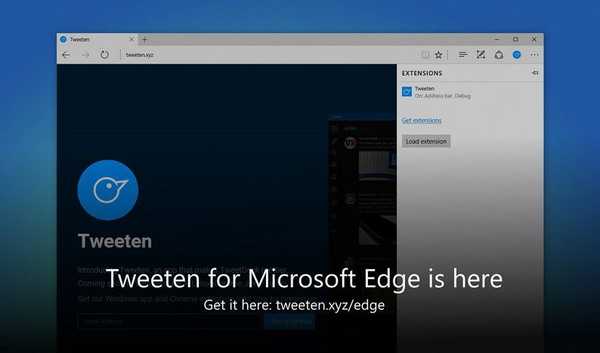 Твеетен је објавио проширење за Мицрософт Едге