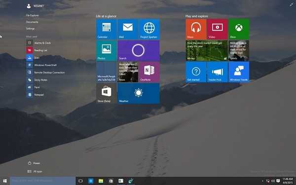 Windows 10 Build 10056 Uniklo technický náhľad