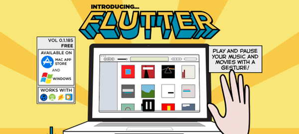 Flutter for Windows obnoví a pozastaví mediálne súbory pomocou gest