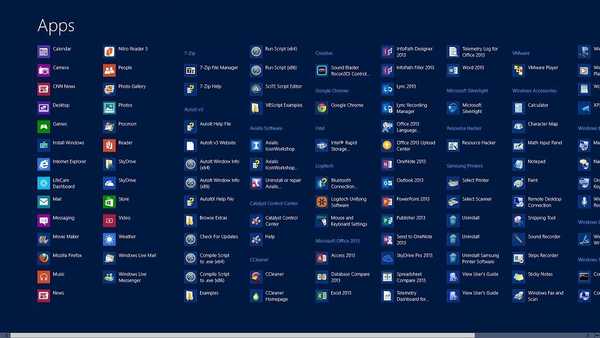 Cara menambahkan pintasan Semua aplikasi ke desktop di Windows 8