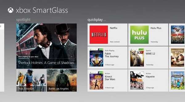 Plná funkčnost Xbox SmartGlass bude aktivována spuštěním systému Windows 8