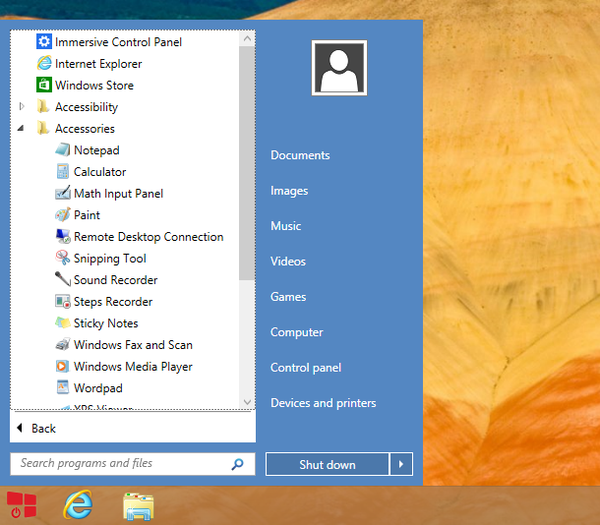 StartW8 - pengganti yang sederhana dan elegan untuk layar mulai di Windows 8