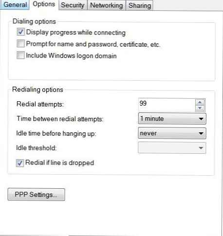 AutoRedial VPN-kapcsolatokhoz Windows 8/2008/10/2012