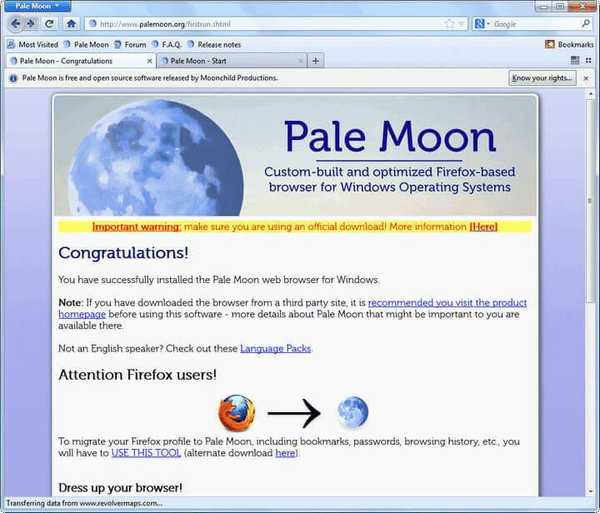 Prohlížeč Pale Moon