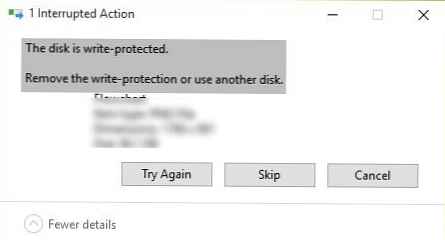 Dysk jest chroniony przed zapisem Błąd zapisu na dysk flash USB