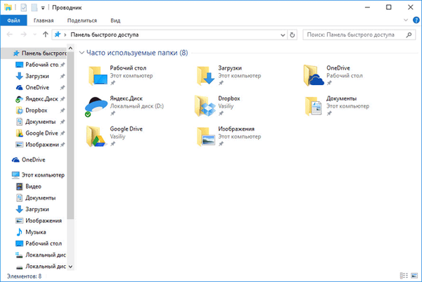 Ta računalnik namesto orodne vrstice za hitri dostop v programu Windows Explorer 10