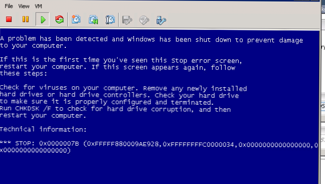 Pri zavádzaní systému Windows 7 / Windows Server 2008 R2 sme opravili BSOD 0x0000007B