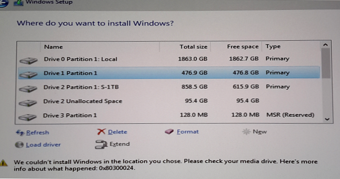 Při instalaci systému Windows 10 opravujeme chybu 0x80300024