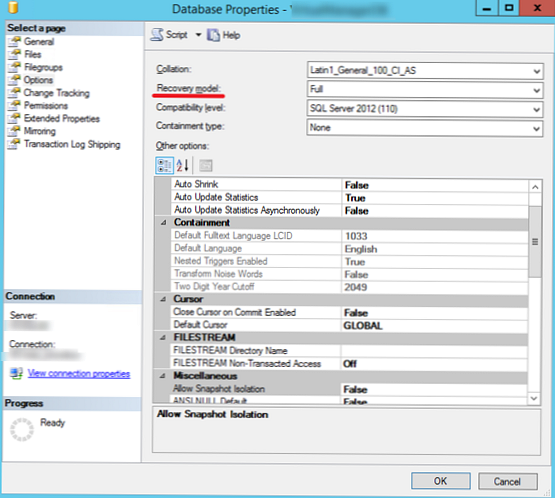 Как да отрежете журналите за транзакции в SQL Server 2012