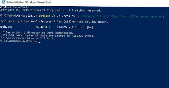 Stiskanje datotek LZX na ravni NTFS v sistemu Windows 10