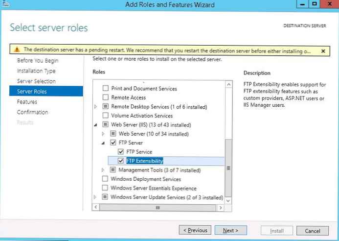 FTP-kiszolgáló konfigurálása felhasználói elszigeteléssel a Windows Server 2016/2012 R2 rendszeren