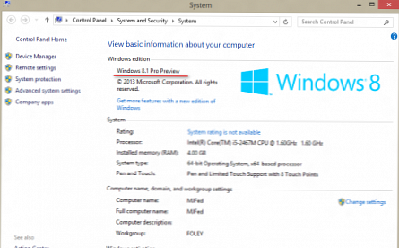 Nekatere funkcije nove različice sistema Windows