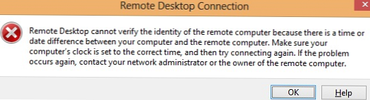 Błąd RDP wykrył różnicę czasu lub bieżącej daty między tym komputerem a komputerem zdalnym