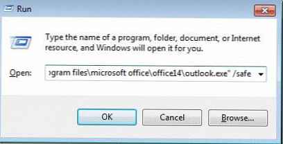 Opcije pokretanja programa Outlook 2010