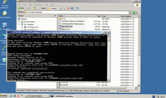 Priprema domene za instaliranje kontrolera domene na Windows Server 2008 R2