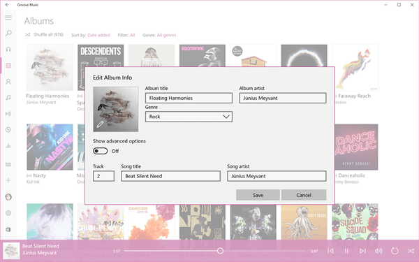 Додаток Музика Groove отримало редактор ID3-тегів