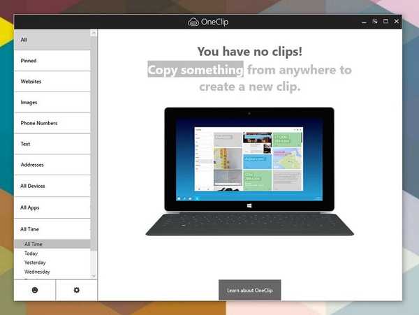Додаток OneClip може бути інтегровано в Windows 10 Redstone 2