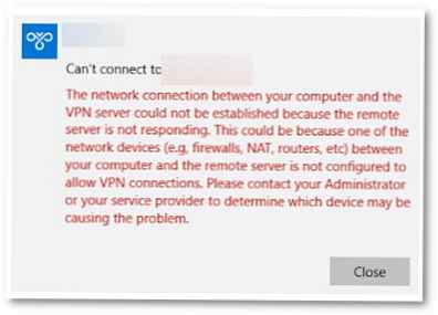 Rešimo težavo povezave na L2TP / IPSec VPN strežnik za NAT