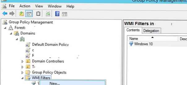 Vytvorte filtre WMI pre skupinové politiky (GPO) v doméne AD