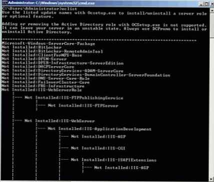 Upravljanje vlog v Windows Server 2008 Server Core