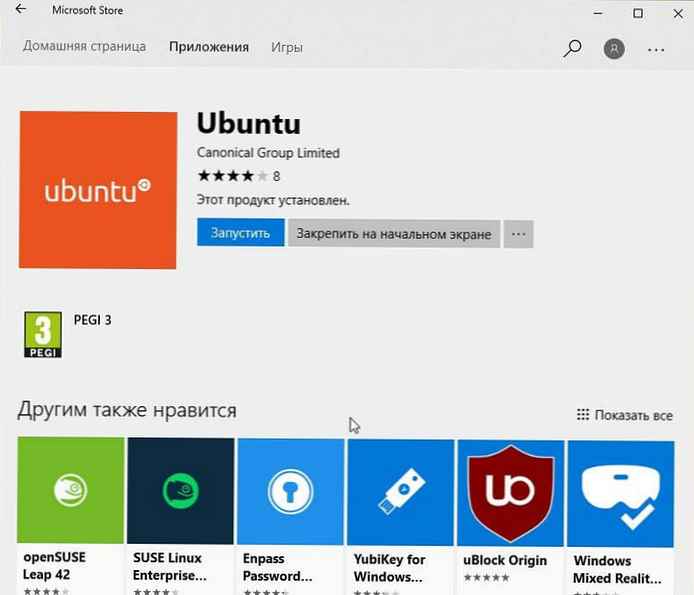 Nainštalujte Linux z Microsoft Store na Windows 10.