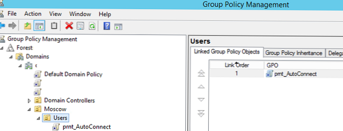 Инсталирање штампача за кориснике АД домена који користе групне политике