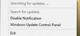 Vracení zmínek o aktualizacích v systému Windows 8